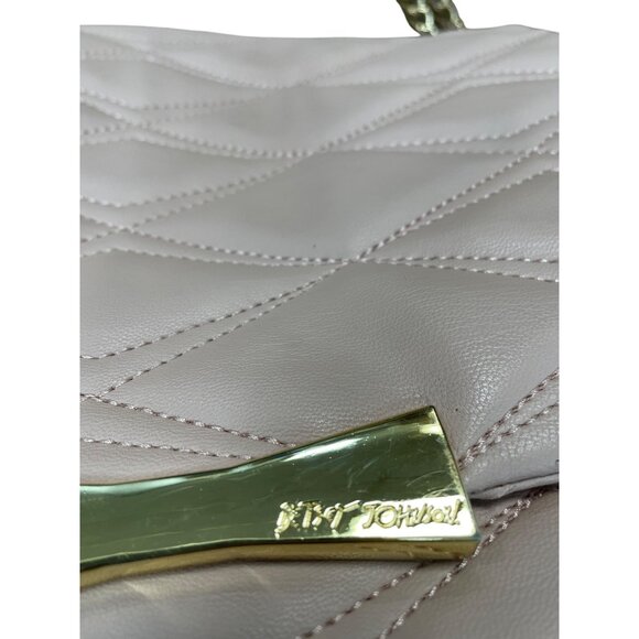 Betsey Johnson Large Blush Pink Quilted Tote Shoulder Handbag SKU 9230 - Picture 3 of 16